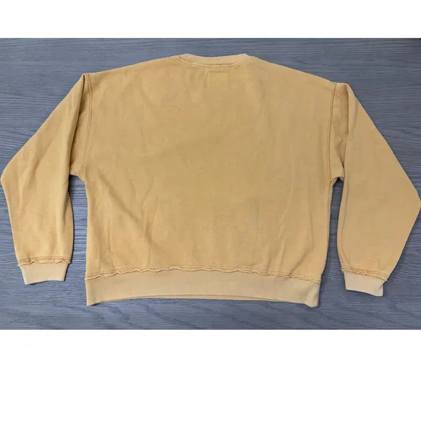 Lucky Brand Oversized Mustard Yellow Crewneck Women's Sweatshirt Size Medium - Image 4