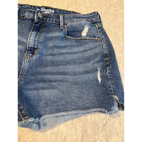 Denizen from Levis Womens High Rise Distressed Denim Shorts Medium Wash Blue - Image 3