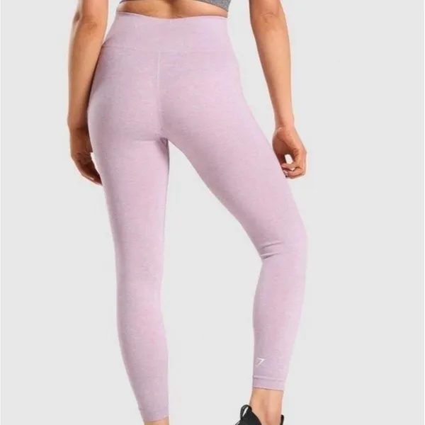 Gymshark Women's Adapt Marl Seamless Leggings Light Purple Size L - Image 2