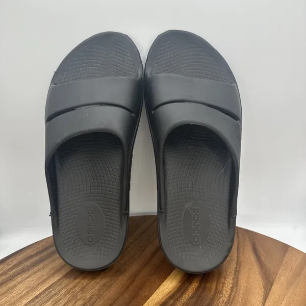 OOFOS OOriginal Recovery Slide Sandals Black Beach‎ Comfort Men's 7 Women's 9 - Image 7