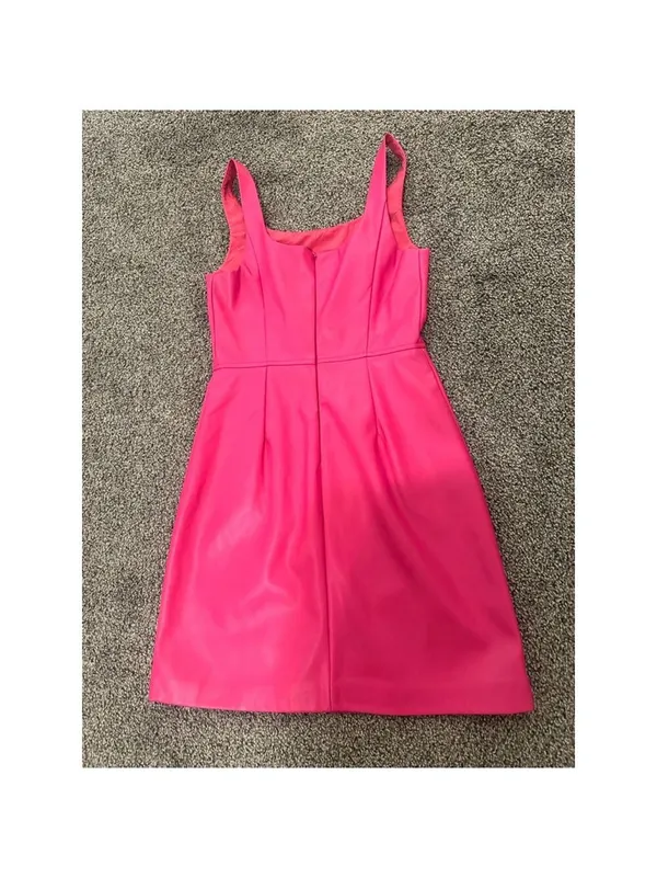 BCBGeneration Mini Dress Pink XXS Faux Leather - Image 7