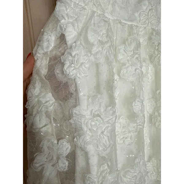 NWT Lulus Delightful Charisma White Embroidered Sequin Mesh Midi Dress Glam Sz S - Image 9