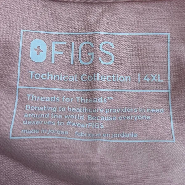 Figs Casma Three-Pocket Scrub Top Pink Plus Size 4XL‎ - Image 5