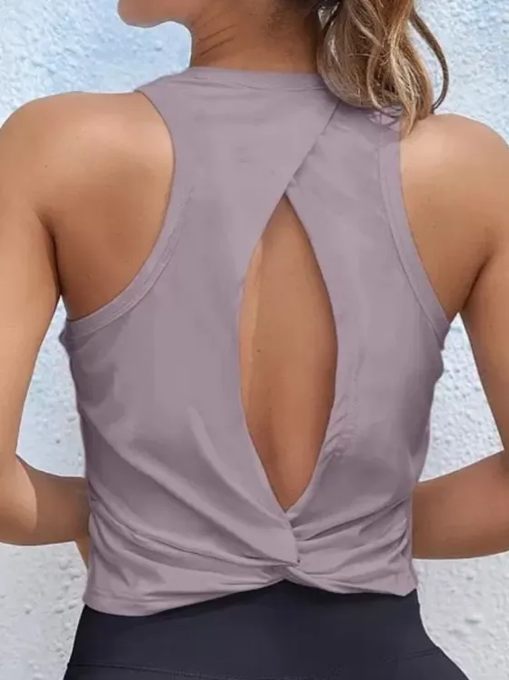 SheIn Cut Out Twist Back Sports Tank Top - Image 2
