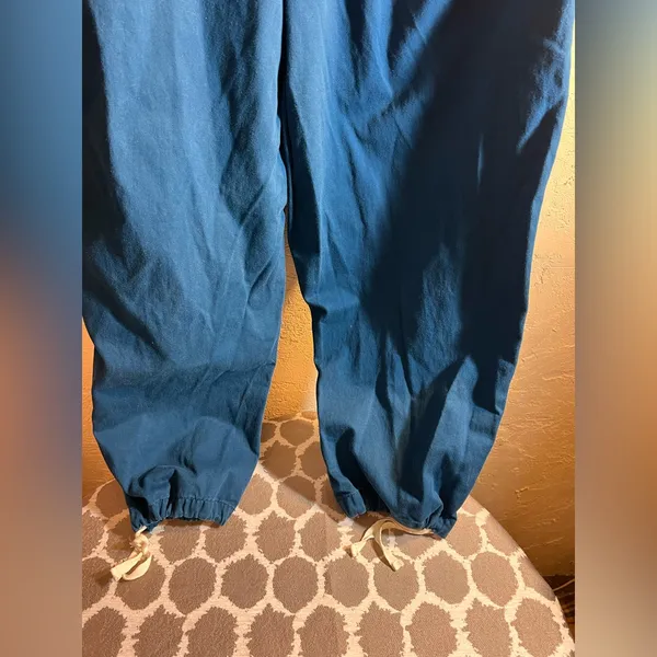 Urban Outfitters Blue Jogger Pants denim blue elastic baggy drawstring ankle Y2K - Image 12