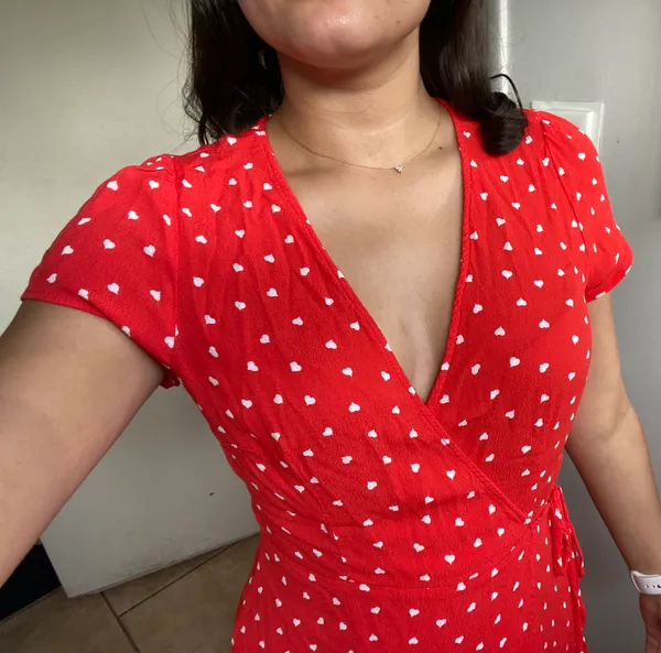 Forever 21 Heart Red MIDI Wrap Dress - Image 2