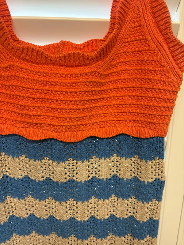 Zara crochet dress orange and blue - Image 2