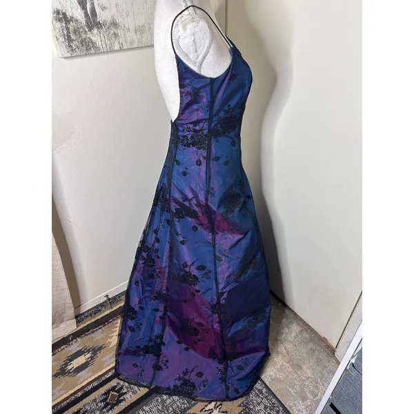 VTG Steppin' Out Blue Purple Iridescent Prom Dress Gown Whimsigoth Fairy 90s Y2K - Image 5