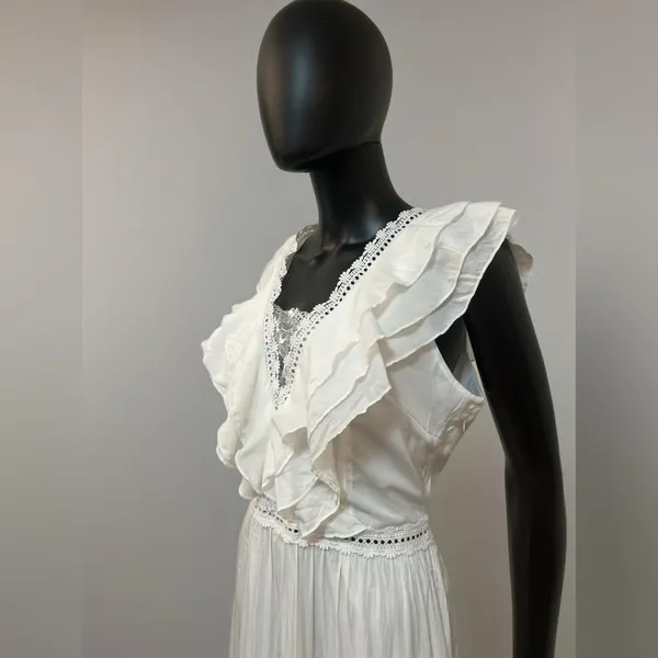 SHEIN White Lace Contrast Maxi Dress‎ Size M - Image 2