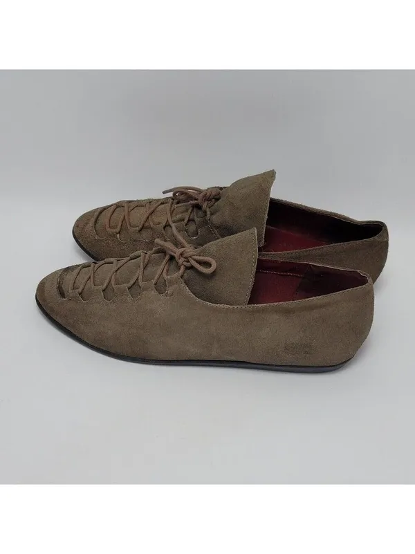 G Wiz Womens Dark Beige Rusty 261037 Suede Lace Up Solid Pump Shoes Size 7M - Image 2