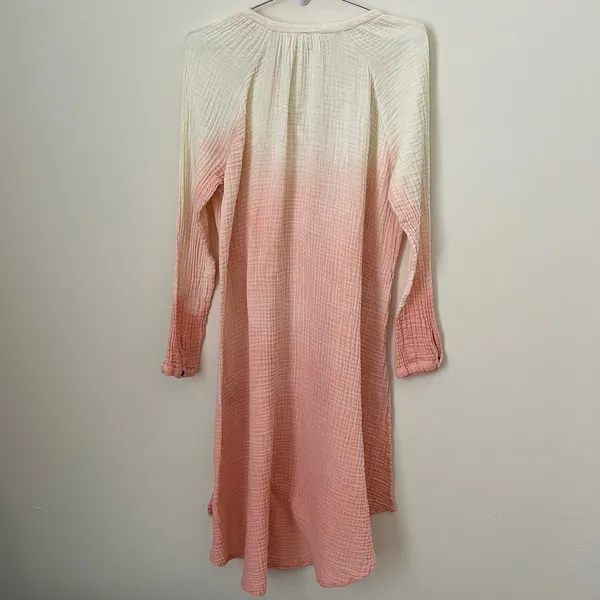 Free People Ombre Long Sleeve Button Down Tunic Shirt Size L - Image 2