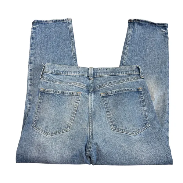 GAP Cheeky High Rise Straight Leg Jeans Women's 6/28 Light Wash Button Fly Ankle - Image 2