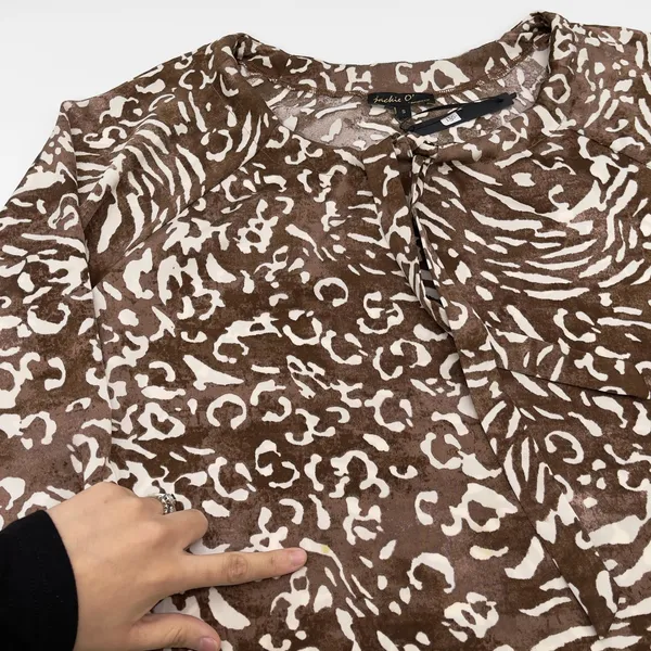 Jackie O Loungewear‎ Maxi Dress Womens Small Resort Coastal Animal Print Stretch - Image 12