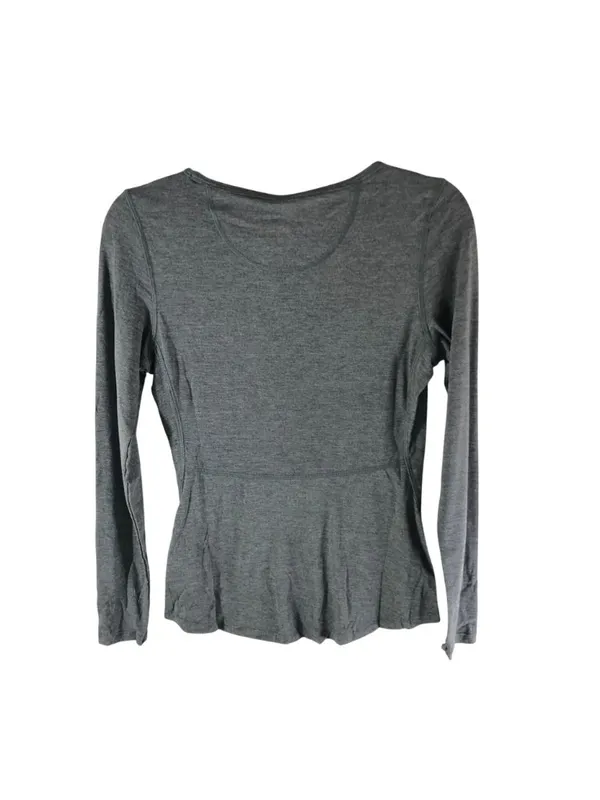 Universal Standard Mia Long Sleeve Easy Active Tee Heather Gray 4XS US 00-0 - Image 2