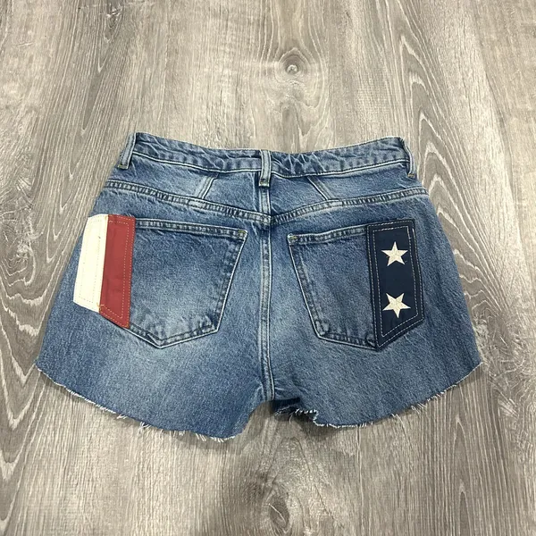Free People We The Free Denim Jean American Flag USA Shorts Size 26 - Image 3