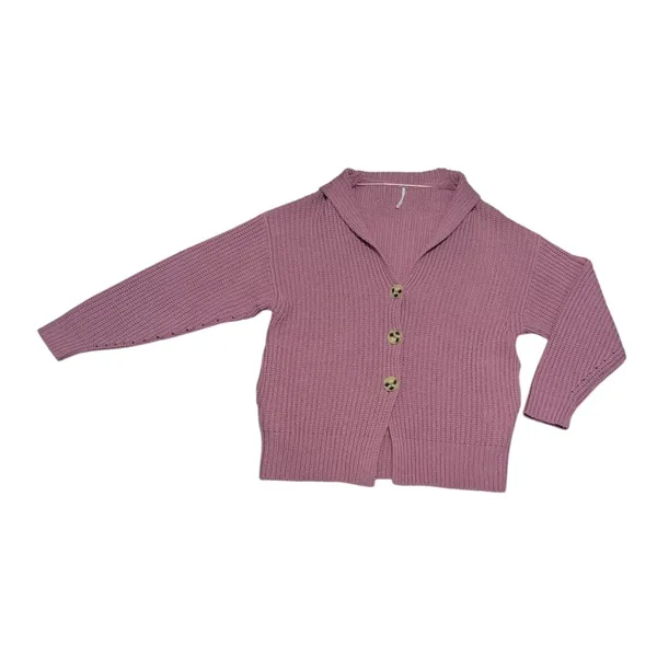 Free People Swim Too Deep Cardigan Smoked Pink Knit Seater Oversized Small Rose - Image 2