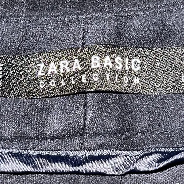 Zara Basic Black‎ Cropped Wide Leg Suede Soft Dress Pants Xs Pockets High Rise - Image 2