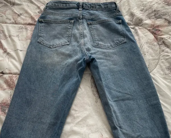 Topshop Moto Distressed Ripped Raw Hem Light Blue Y2K Jeans, size 26x30” - Image 14