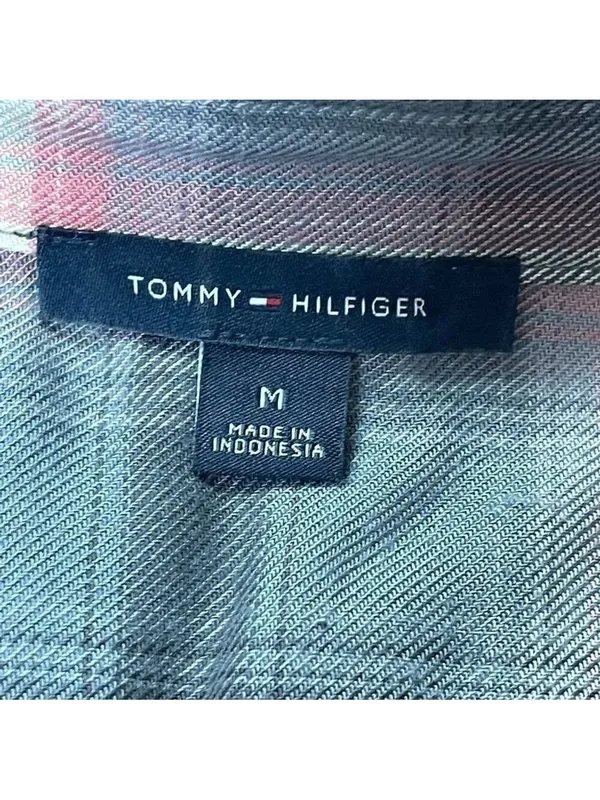 TOMMY Hilfiger women button down shirt top blouse plaid Sz M - Image 11