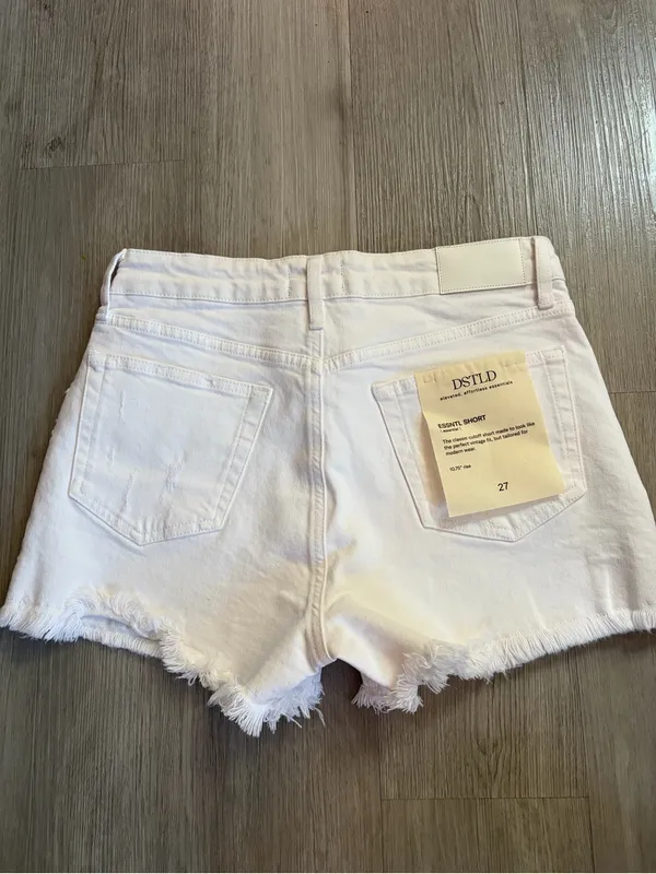 DSTLD White High Rise Button Fly Denim Cutoff Shorts Size 27 NWT - Image 4