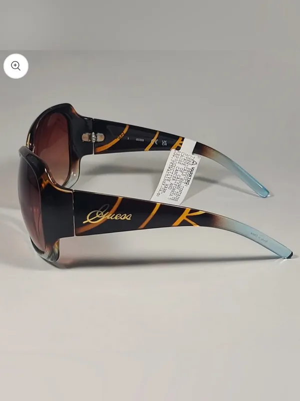 Guess Oversized Butterfly Sunglasses Brown Tortoise blue Gradient GUF200 TO-34A - Image 4