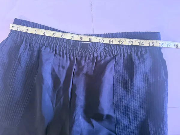 WOMENS CLUB MONACO NAVY ELASTIC WAIST SILK PANTS Size 4 Soft Pockets - Image 10
