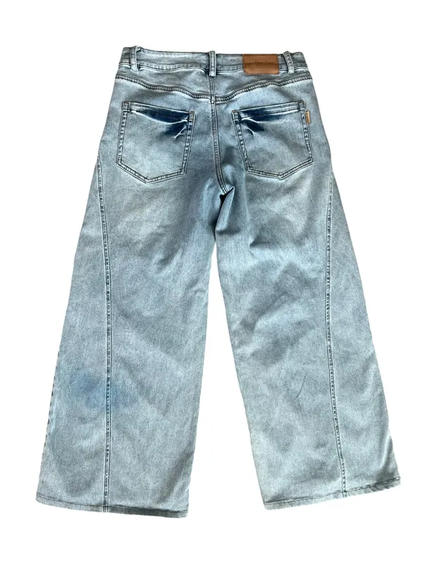 Retrofete Women’s Giselli Low Rise Ruched Wide Leg Jeans Vintage Celeste Wash 27 - Image 6