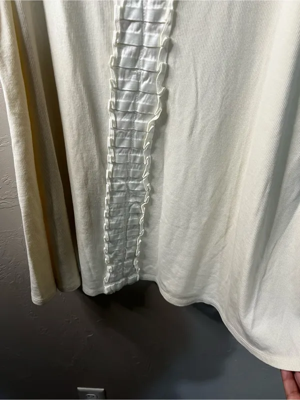 PJ Harlow Alyssa Cream Supima Cotton Modal Micro Ribbed Pajama Cozy Lounge Set - Image 5
