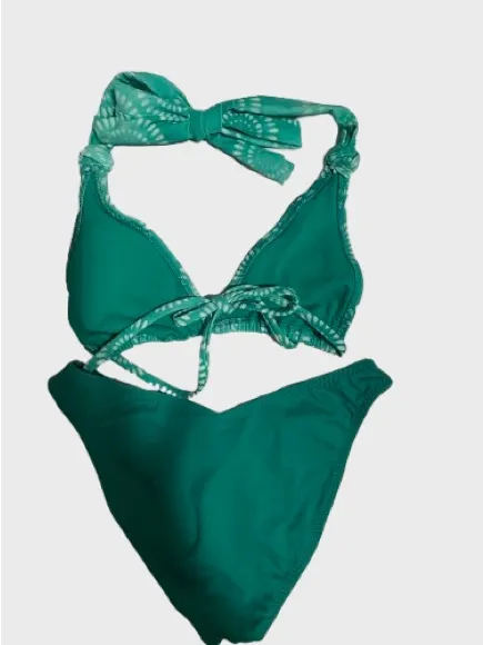 wild fable Teal Green Patterned Triangle Bikini - Image 3