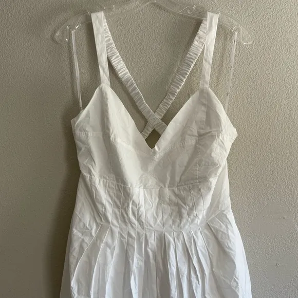 NEW Lulus Strolling Sicily White Pleated Backless Midi Dress With Pockets Sz XL - Image 10