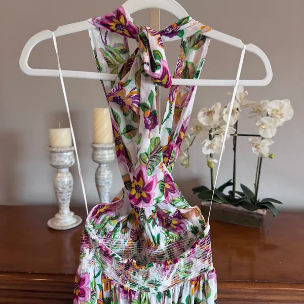 MISA Los Angeles Karolina Flora Exotica Halter Midi Dress NWT Small - Image 7