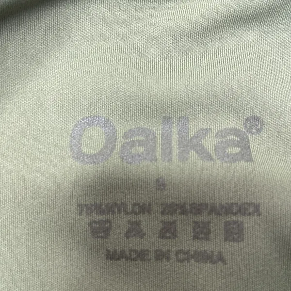 Oalka Activewear Women’s Green High Waisted Side Pocket Biker Shorts Size Small - Image 3
