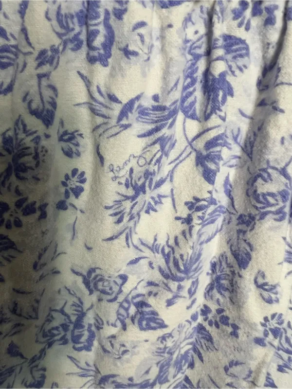 Lanz of Salzburg Cotton Flannel Tyrolean Purple Floral Cottagecore Nightgown - Image 12