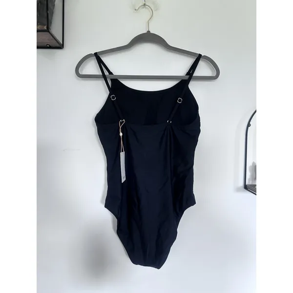 NWT Quince Black Italian Cami One-Piece Swimsuit Sz Medium - Image 4