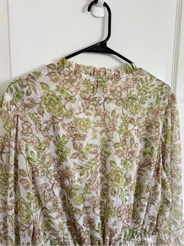 MisA Los Angeles Floral Mini Dress in Green Goddess - Image 9