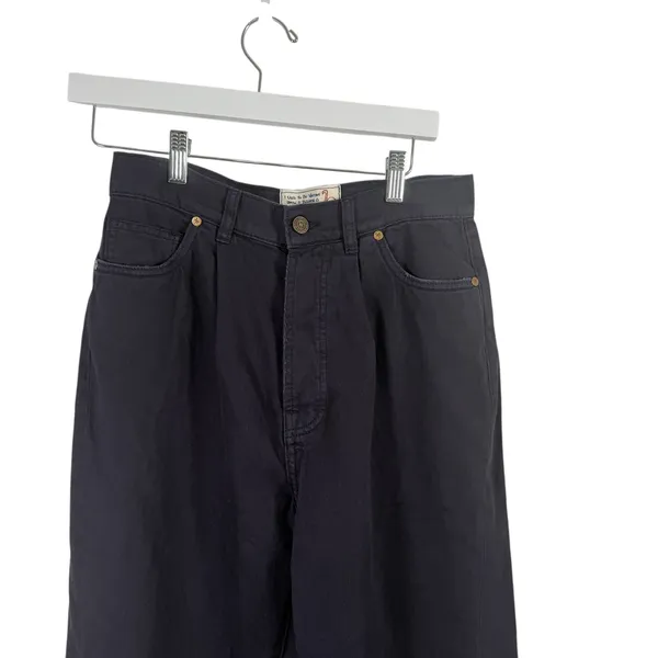 Free People x Sandrine Rose French Worker 100% Cotton Pants Navy Blue Women 27 - Image 2
