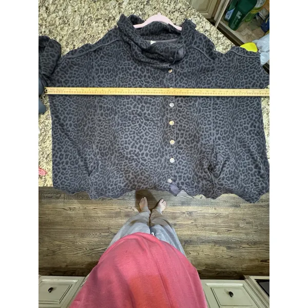 We The Free Cheetah Print Snap Button Jacket Womens Size Large Asymmetrical - Image 7