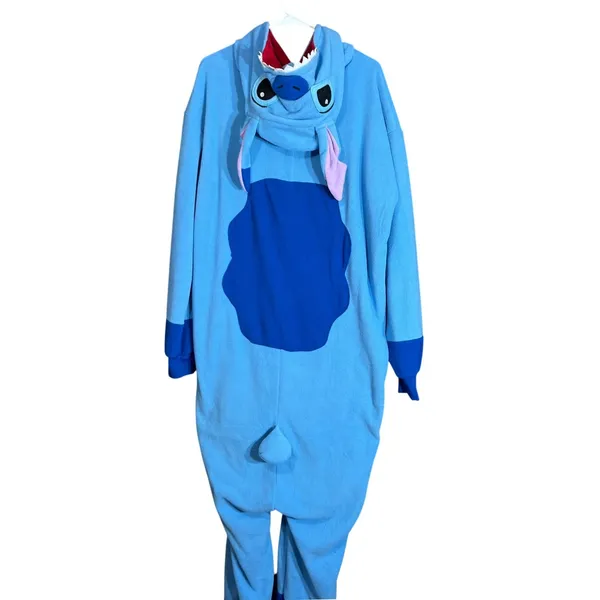Disney Stitch Adult Size XL Costume Kigurumi Pajamas Blue Hututu‎ Fleece - Image 3