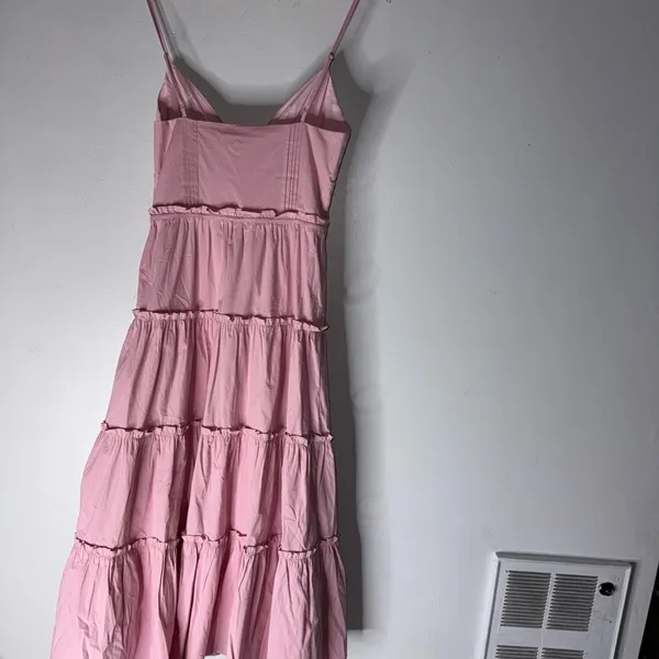 NWT Storia Pink Sleeveless Tiered Ruffle Lizza Midi‎ Dress Small - Image 2