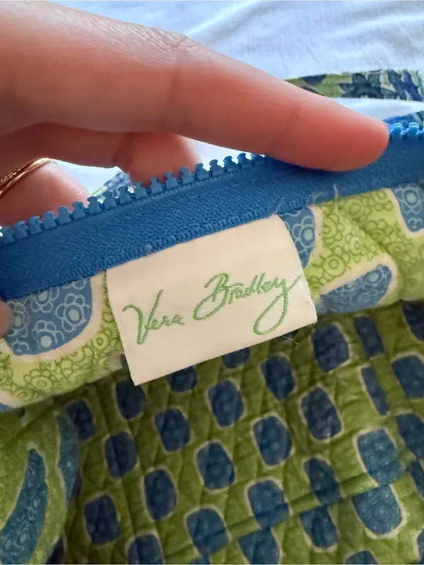 Vera Bradley XL Duffel Travel Bag Retired Daisy Doodle Print Blue Green Flowers - Image 11