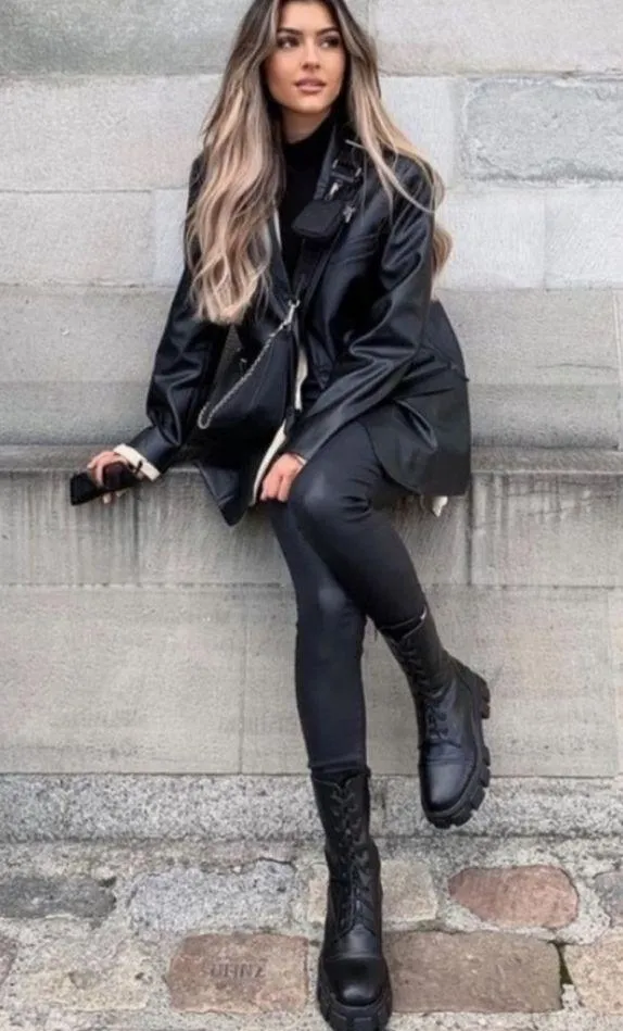 Zara faux leather menswear style blazer BLOGGERS FAVORITE!! - Image 3