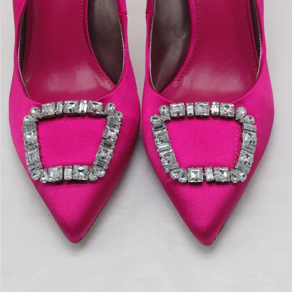 Sam Edelman Womens Pumps Sz 7.5 Pink Satin Rhinestone Heels Formal Wedding Party - Image 6