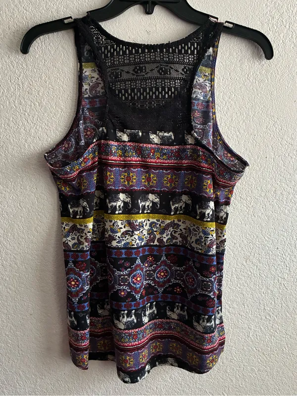 Self Esteem Bohemian Print Race Back Tank Multicolor L - Image 7