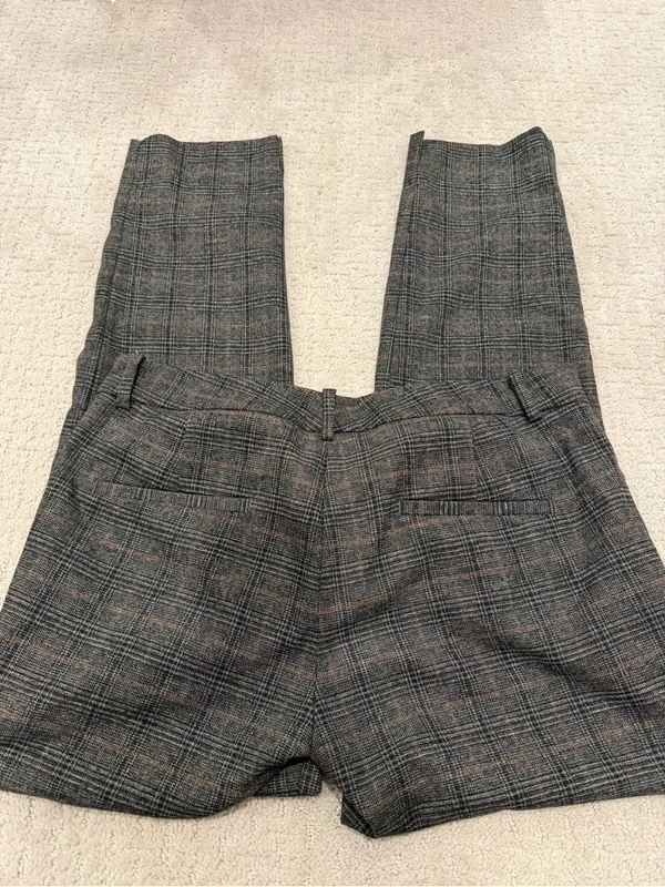Zara Plaid Chino Fit Slacks - Size 6 - Image 2