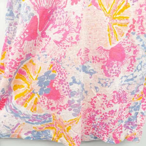 Lilly Pulitzer Womens Balleta Linen Starfish Coral Print Beach Coverup Size M - Image 3
