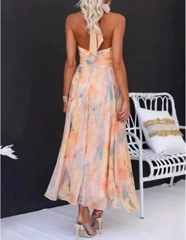 Orange summer dress Size L - Image 3
