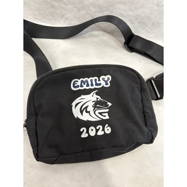 Ododos Black Nylon Belt Bag Emily 2026‎ Wolf Graphic Waist Pack Crossbody - Image 2