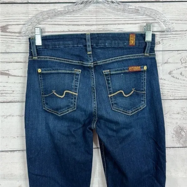 7 For All Mankind Blue Skinny Jeans - Image 2