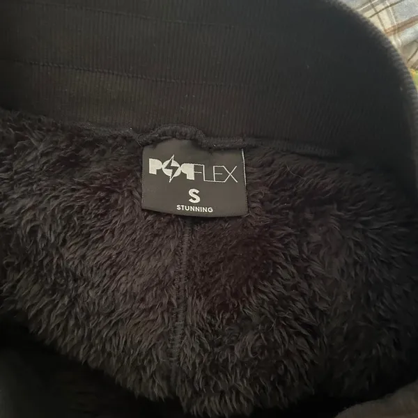 POPFLEX Black Sherpa fleece teddy Shorts lounge size Small - Image 4