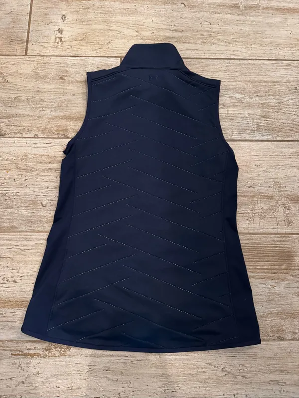 Under Armour Navy Blue ColdGear Zip Collar Vest Size Small - Image 5